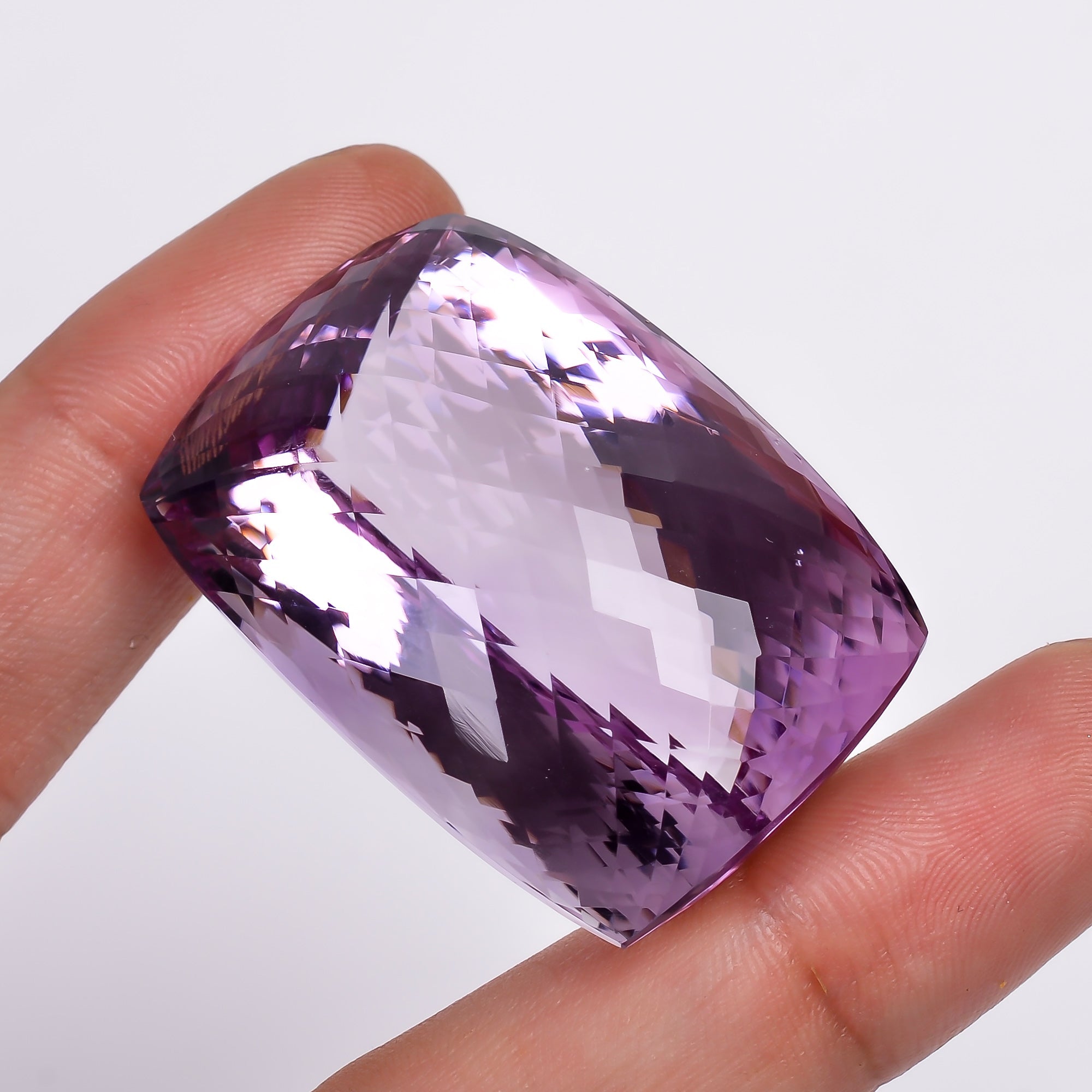 natural pink amethyst radiant shape faceted